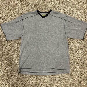 Mens Oversized Gray Vintage V-Neck Shirt Sweater